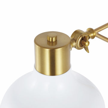 Lynn 15" Swing Arm Modern Midcentury Iron USB Charging Port LED Sconce - JONATHAN Y
